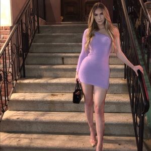 Mini Purple Fuzzy Dress